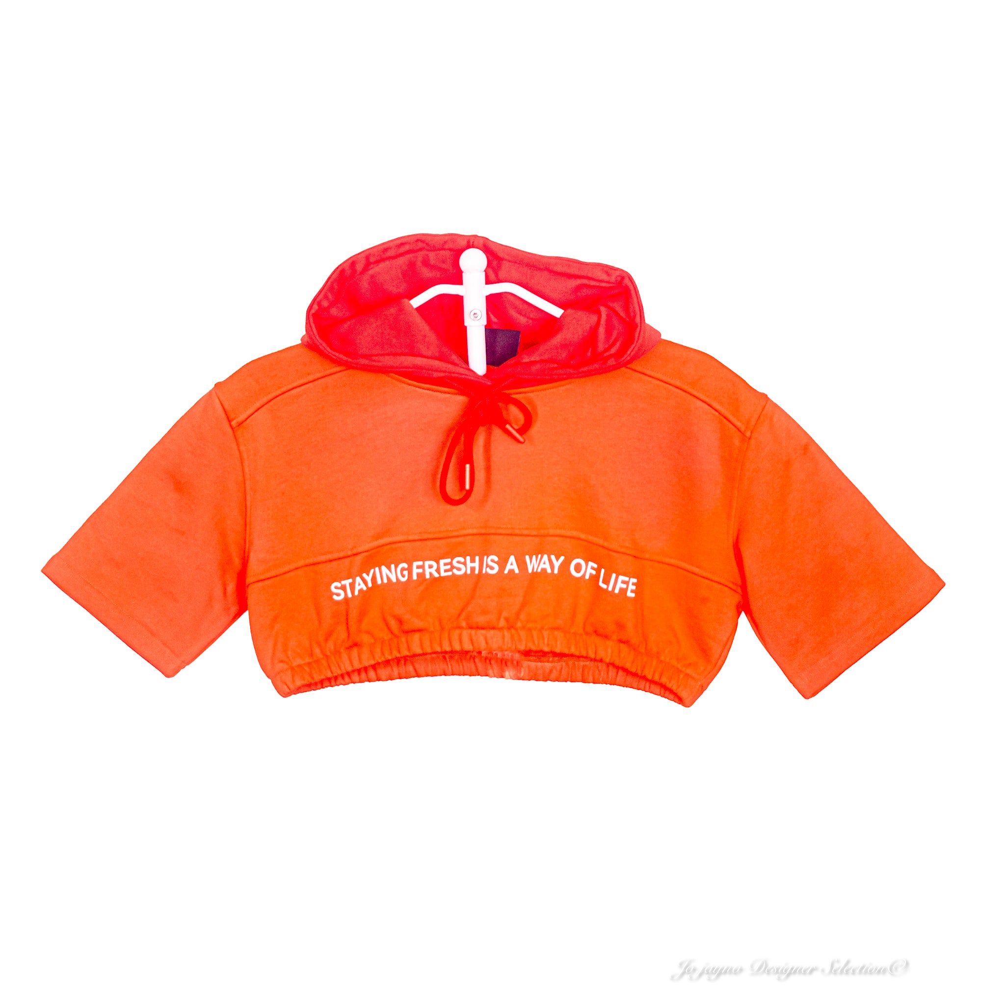 Orange crop top hoodie best sale